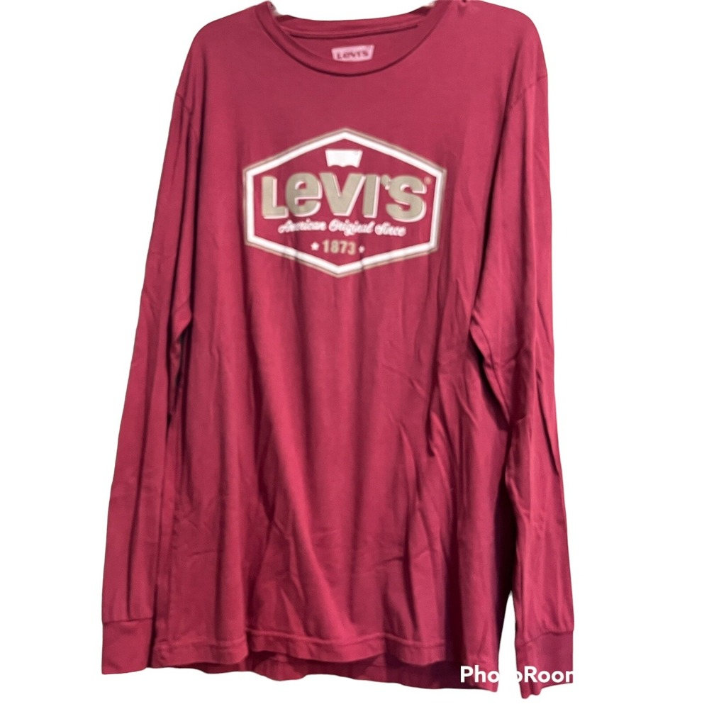 Levi's Men's T-Shirt L Long Sleeve Crew Neck Cotton Machine Washable